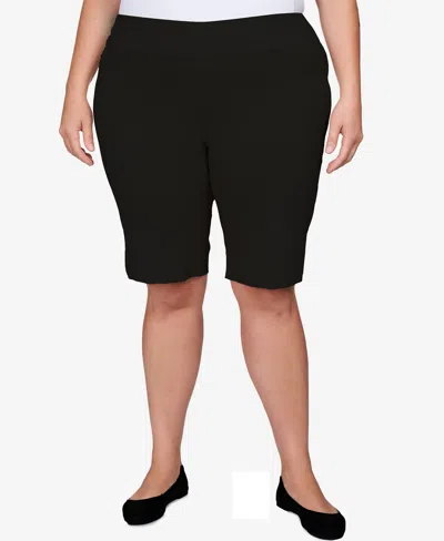 Ruby Rd. Plus Size Pull On Tech Bermuda Shorts In Black