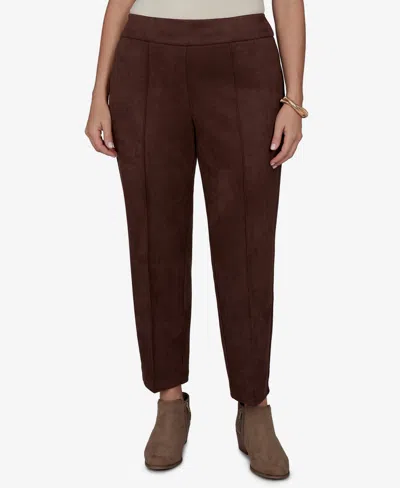 Ruby Rd. Plus Size Pull-on Scuba Cropped & Ankle Pants In Walnut
