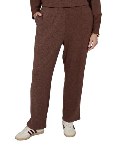 Ruby Rd. Plus Size Pull-on Straight-leg Knit Pants In Black