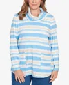Ruby Rd. Plus Size Ribbed Stripe Patch Pocket Knit Top In Multi