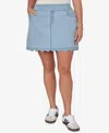 Ruby Rd. Plus Size Scalloped Hem Stretch Denim Skort In Blue