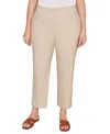 Ruby Rd. Plus Size Silk Tech Pull-on Ankle Straight-leg Pants In Neutral