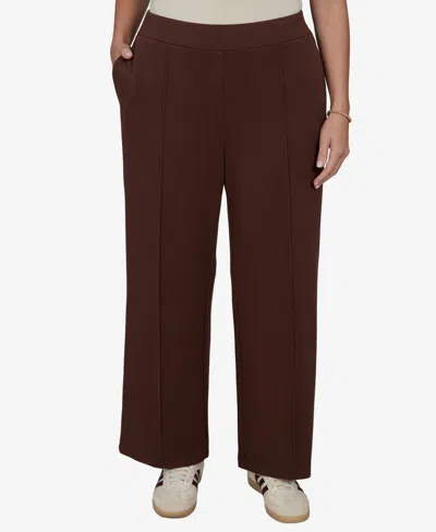 Ruby Rd. Plus Size Sleek Seam Knit Pull-on Pant In Burgundy