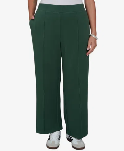 Ruby Rd. Plus Size Sleek Seam Knit Pull-on Pant In Green