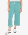 Ruby Rd. Plus Size Snow Washed French Terry Pull On Capri Pants In Green