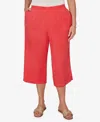 Ruby Rd. Plus Size Snow Washed Gauze Pull-on Capri Pants In Red
