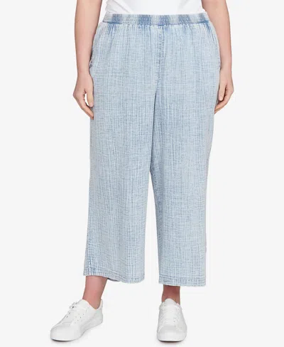 Ruby Rd. Plus Size Snow Washed Wide Leg Pants