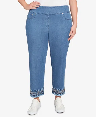 Ruby Rd. Plus Size Soft Beaded Embroidery Jeans