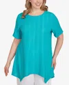 Ruby Rd. Plus Size Solid Crinkle Knit Top