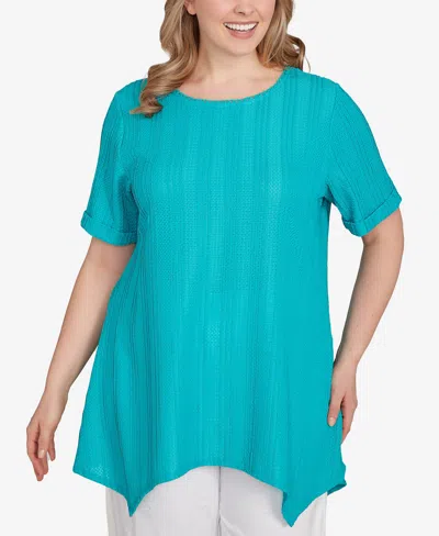 Ruby Rd. Plus Size Solid Crinkle Knit Top