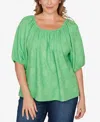 Ruby Rd. Plus Size Textured Convertible Knit Top In Green