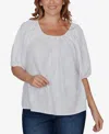 Ruby Rd. Plus Size Textured Convertible Knit Top In White