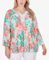 RUBY RD. PLUS SIZE TROPICAL ISLAND TOP