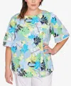 Ruby Rd. Plus Size Tropical Layered Print Top