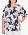 Ruby Rd. Plus Size Tropical Layered Print Top