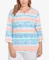 Ruby Rd. Plus Size Watercolor Stripe Print Top