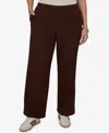 Ruby Rd. Plus Size Wide-leg Pull-on Ribbed Pants In Burgundy
