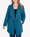 Ruby Rd. Plus Size Winter Scroll Quilted Knit Jacket In Adriatic