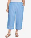 Ruby Rd. Plus Size Yarn Dye Stripe Relaxed Soft Capri Pants