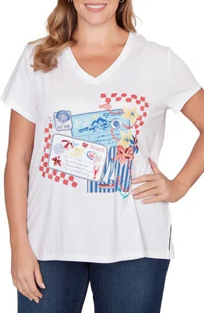RUBY RD. RUBY RD POSTCARD COTTON GRAPHIC T-SHIRT