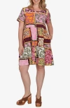 Ruby Rd. Plus Size Tropical Patchwork Pocket Dress In Multi