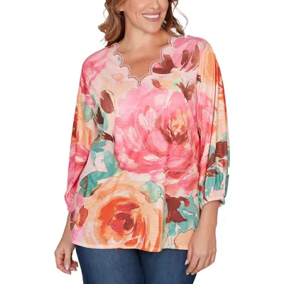 Ruby Rd. Ruby Rd Printed Sublimation Top In Multi