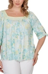 Ruby Rd. Ruby Rd Printed Sublimation Top In Multi
