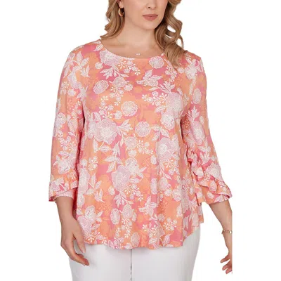 Ruby Rd. Ruby Rd Puff Print Top In Multi