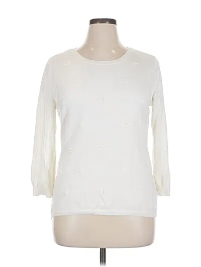 Pre-owned Ruby Rd. Pullover Sweater In White