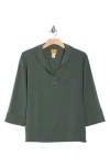 Ruby Rd. Ruby Rd Shawl Collar Soft Ribbed Pullover In Green