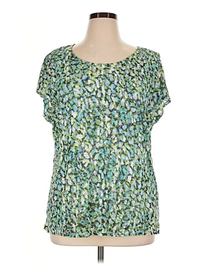 Pre-owned Ruby Rd. Short Sleeve Blouse In Green