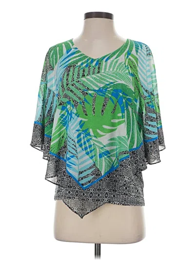 Pre-owned Ruby Rd. Short Sleeve Blouse In Green