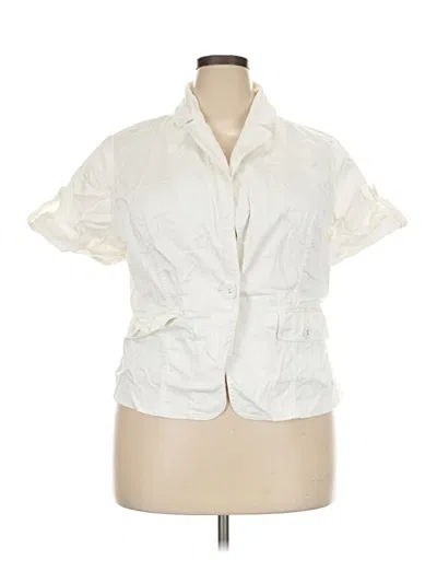 Pre-owned Ruby Rd. Short Sleeve Blouse In Ivory