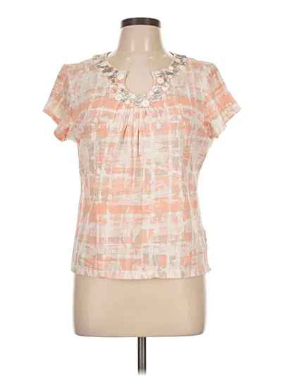 Pre-owned Ruby Rd. Short Sleeve Blouse In Orange