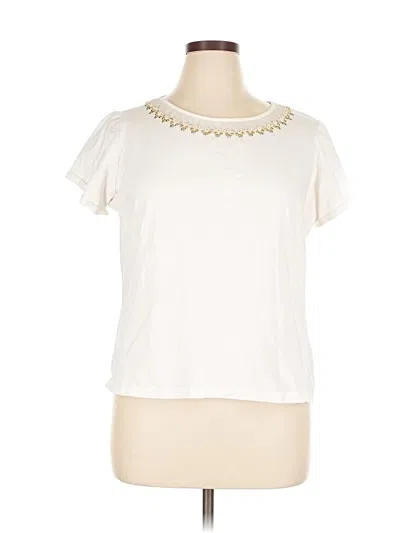 Pre-owned Ruby Rd. Short Sleeve T-shirt In White