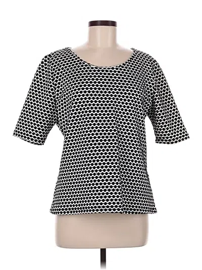 Pre-owned Ruby Rd. Short Sleeve Top Black Square Neckline Tops