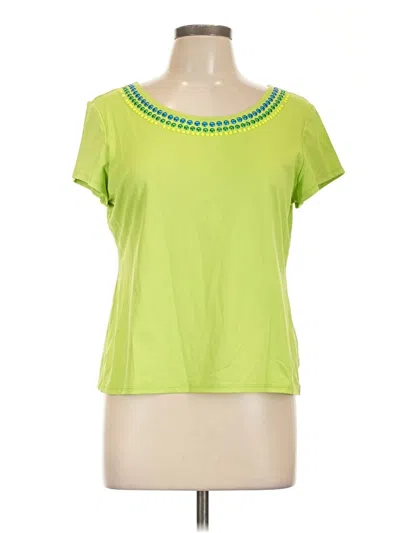 Pre-owned Ruby Rd. Short Sleeve Top Green Scoop Neck Tops