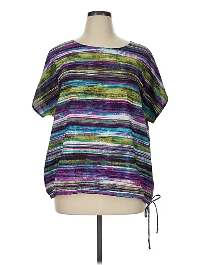 Pre-owned Ruby Rd. Short Sleeve Top Purple Boatneck Tops
