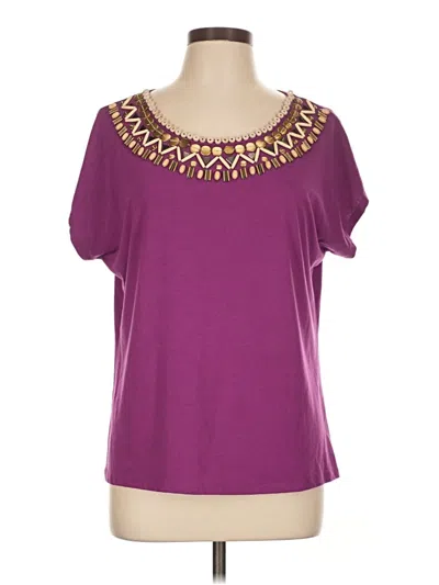 Pre-owned Ruby Rd. Short Sleeve Top Purple Scoop Neck Tops