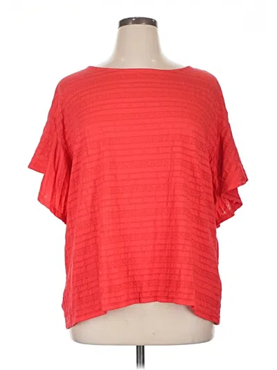 Pre-owned Ruby Rd. Short Sleeve Top Red Boatneck Tops