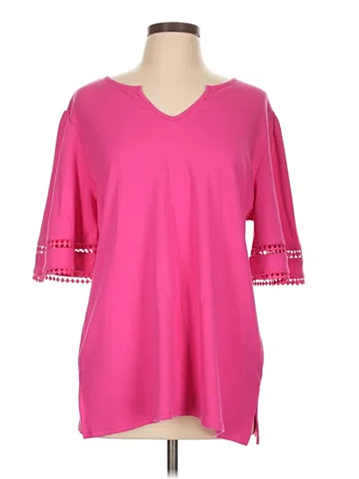 Pre-owned Ruby Rd. Short Sleeve T-shirt In Pink
