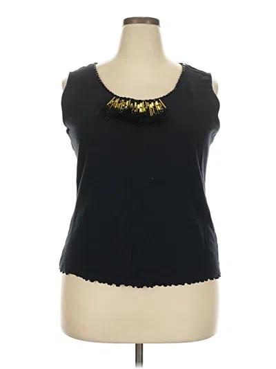Pre-owned Ruby Rd. Sleeveless Top Black Sweetheart Neckline Tops
