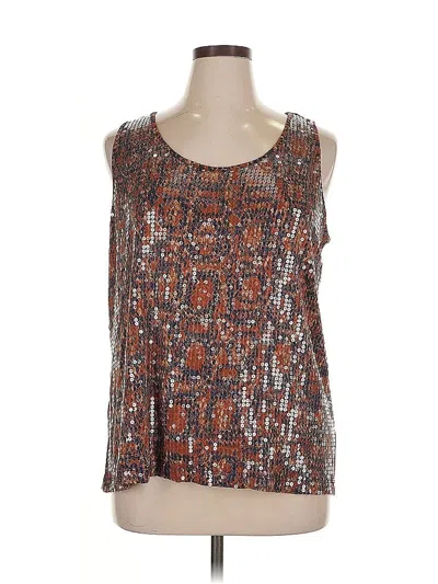 Pre-owned Ruby Rd. Sleeveless Top Brown Scoop Neck Tops