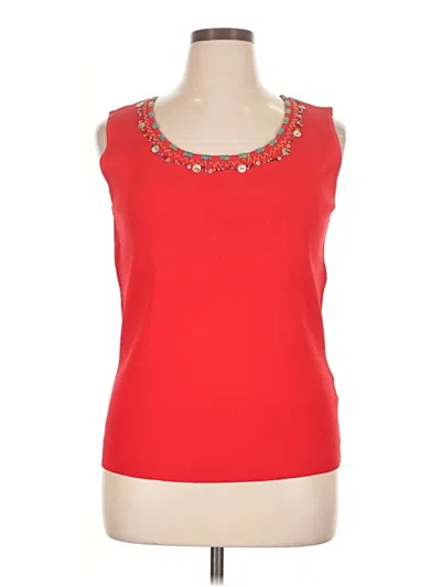 Pre-owned Ruby Rd. Sleeveless Top Red Scoop Neck Tops