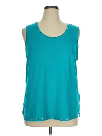 Pre-owned Ruby Rd. Sleeveless Top Teal Scoop Neck Tops