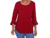 Ruby Rd. Solid Luxe Textured Top In Ruby In Pink