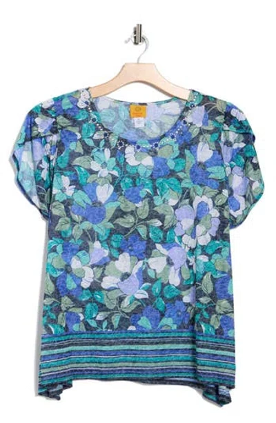 RUBY RD. RUBY RD SUBLIMATION FLORAL TOP