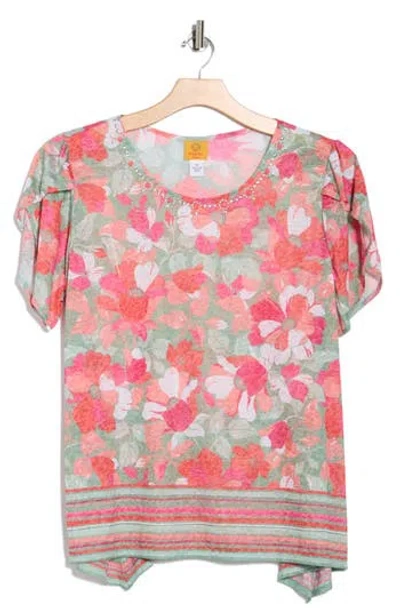 RUBY RD. RUBY RD SUBLIMATION FLORAL TOP