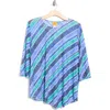 Ruby Rd. Plus Size Bias Stripe Beaded Top In Multi