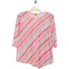 Ruby Rd. Plus Size Bias Stripe Beaded Top In Multi